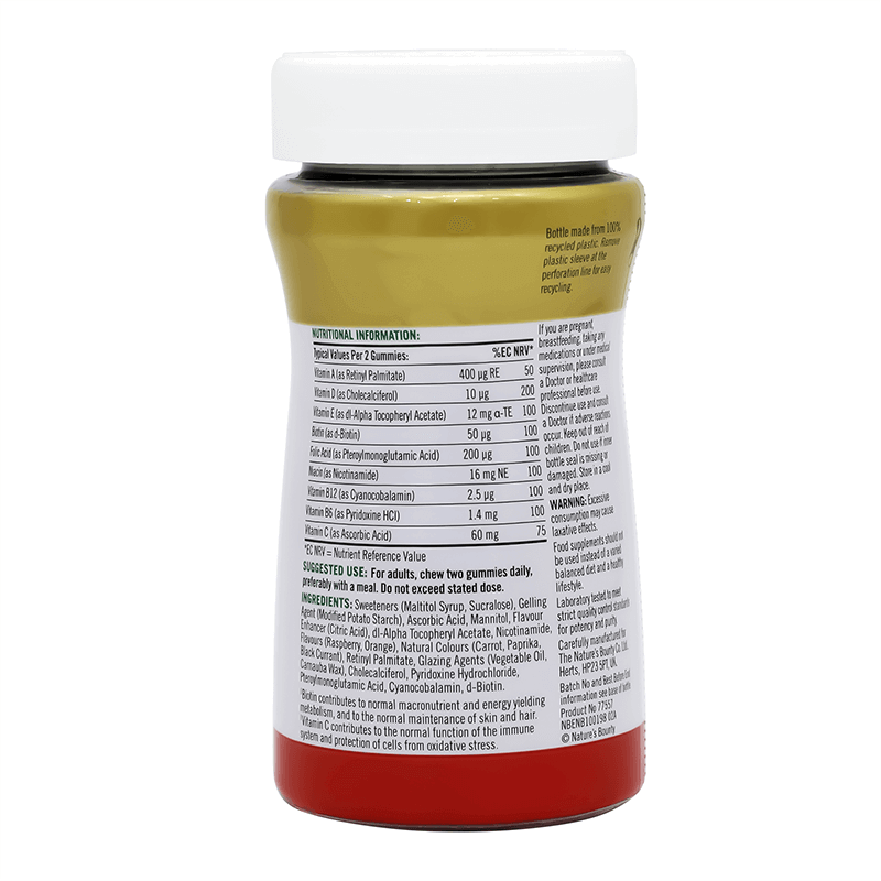 Nature's Bounty Adult Multivitamin 60 Gummies Orange And Raspberry Flavour
