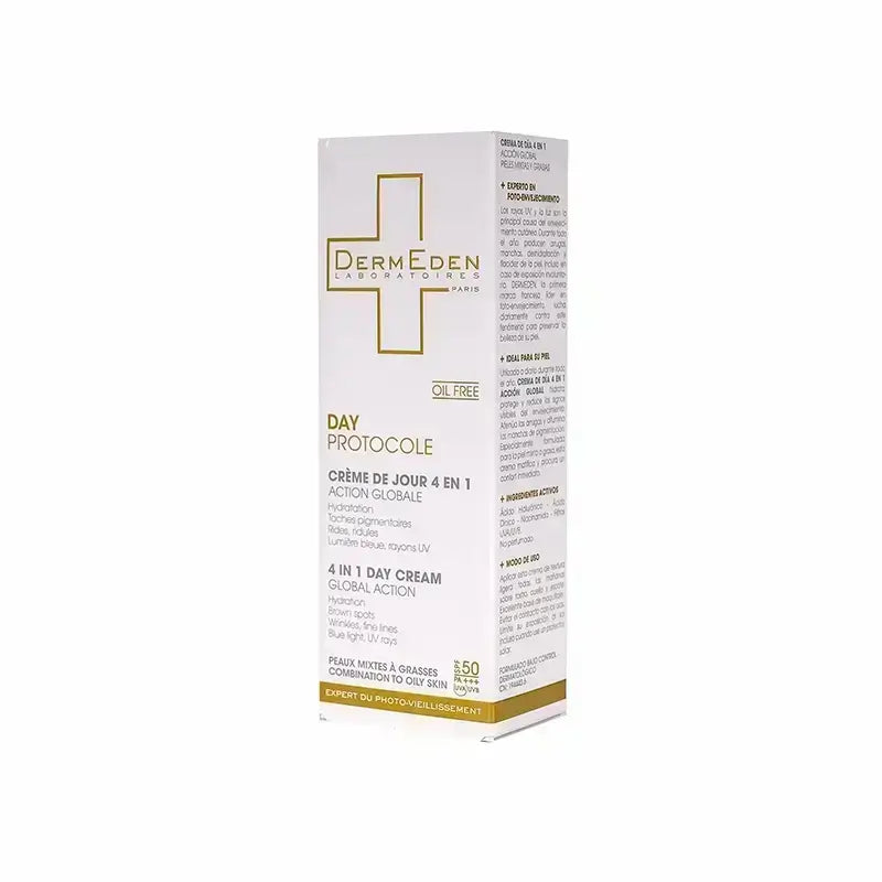 ダームエデンPROTOCOLE 4 IN 1 DAY CREAM■UV日焼け止め Derm Eden Day Protocole 4 In 1 Day Cream For Comb & Oily