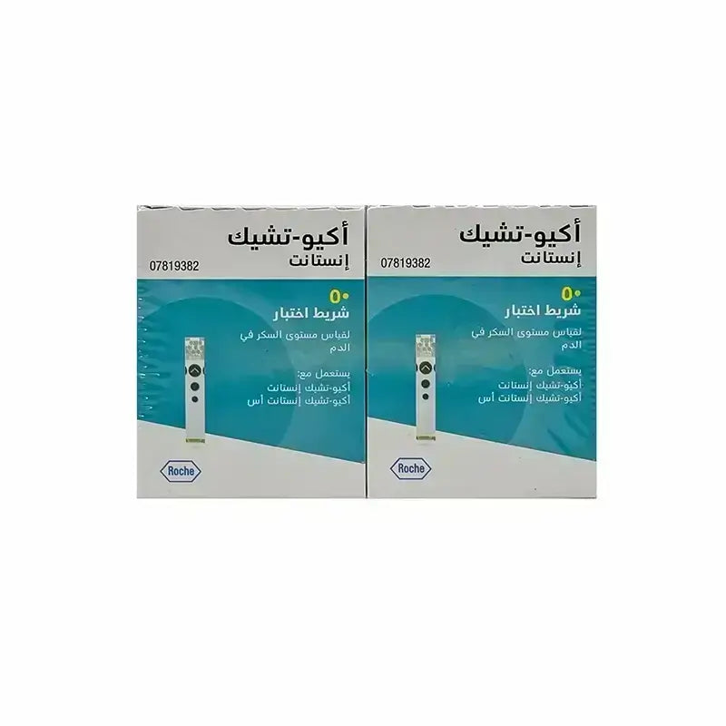 أكيو تشيك إنستانت شرائط اختبار السكر عرض عبوتين × 50 شريط