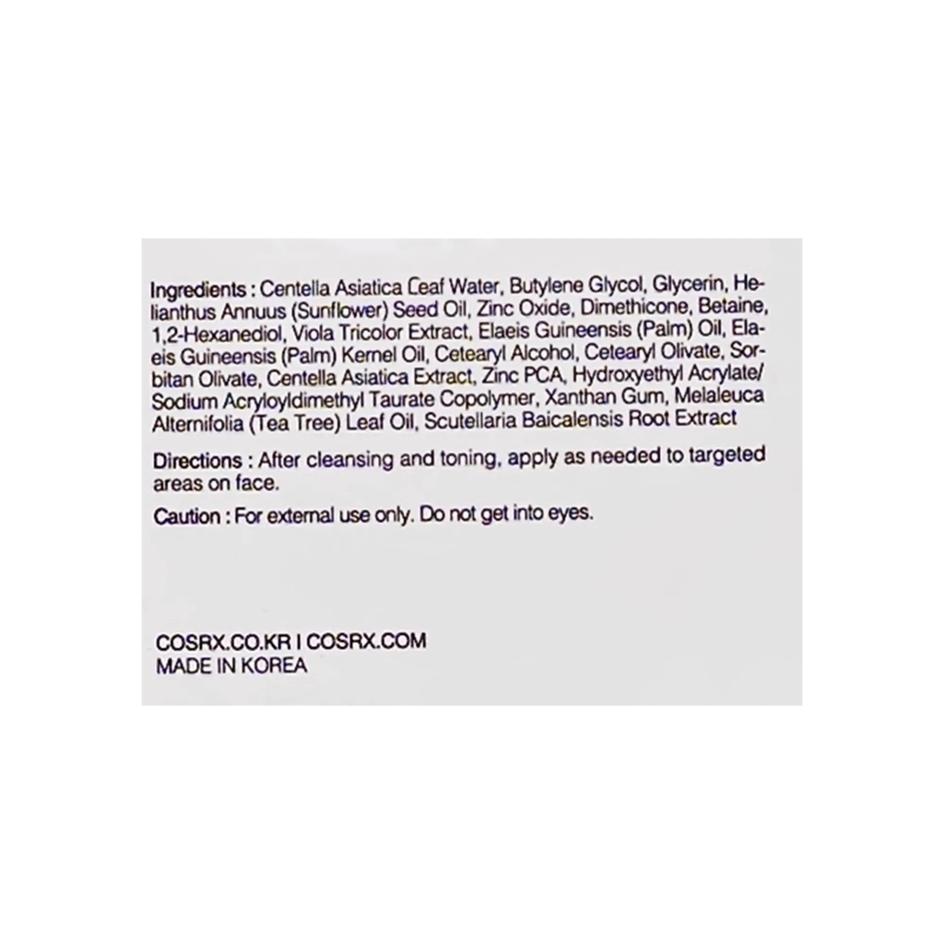 Cosrx Centella Blemish Cream 30g