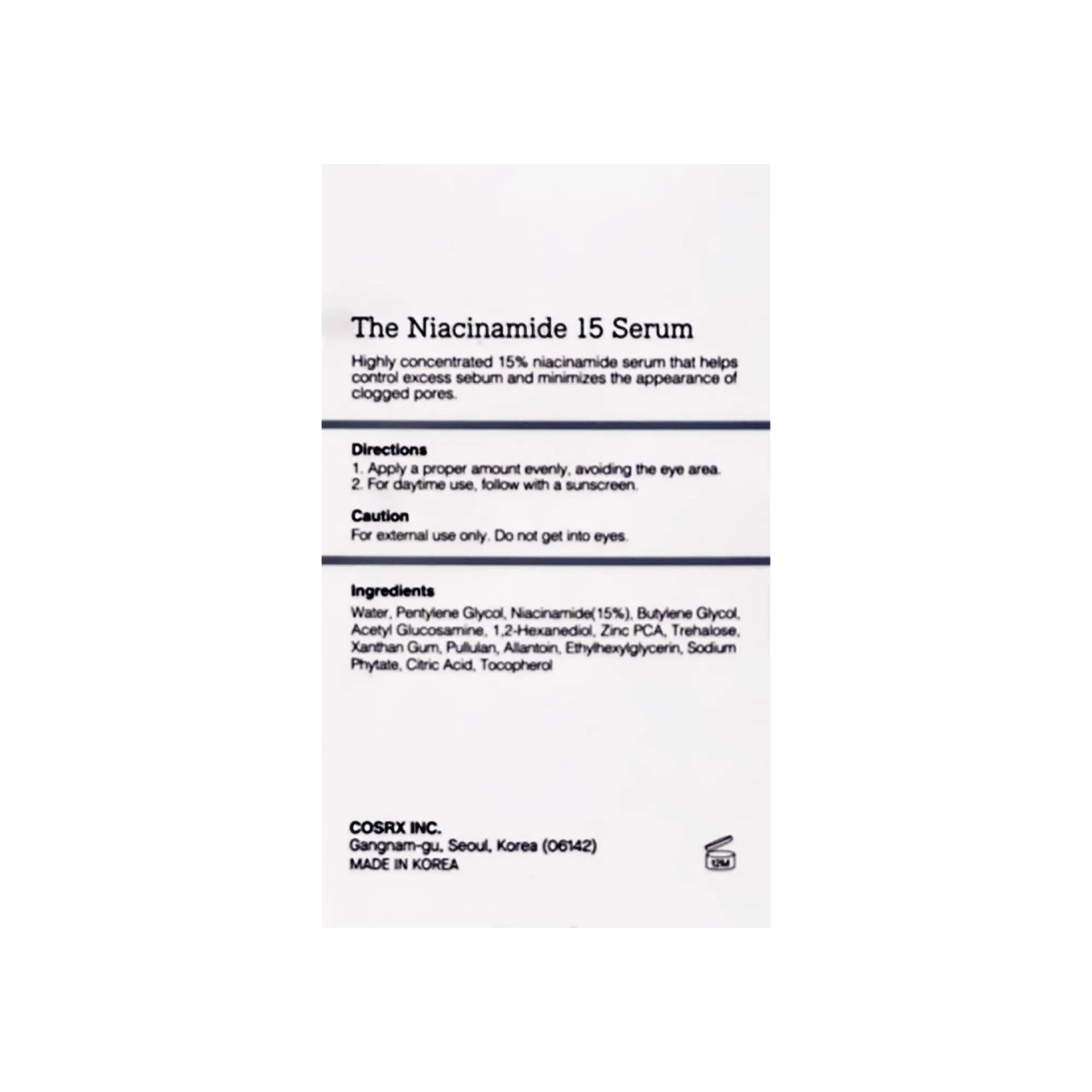 Cosrx The Niacinamide 15 Serum 20 ml