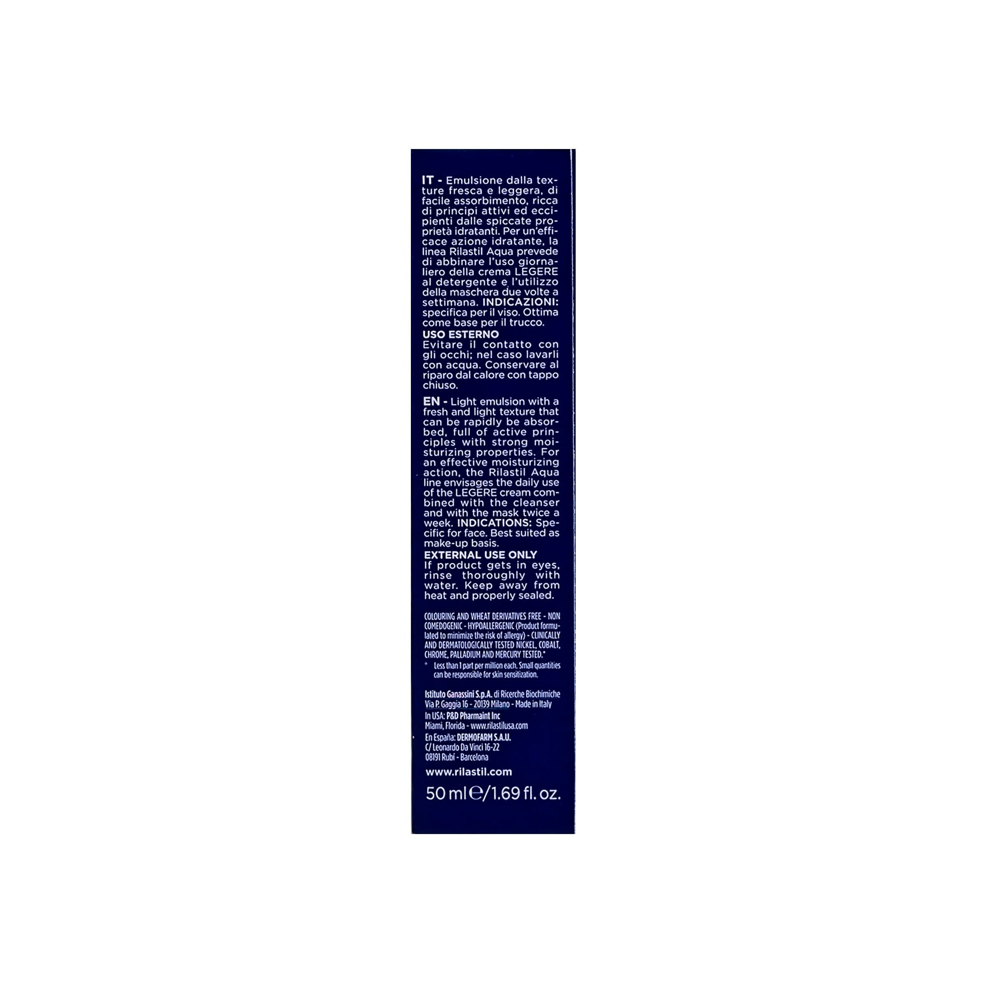 Rilastil Aqua Legre Light Moisturizing Cream 50ml
