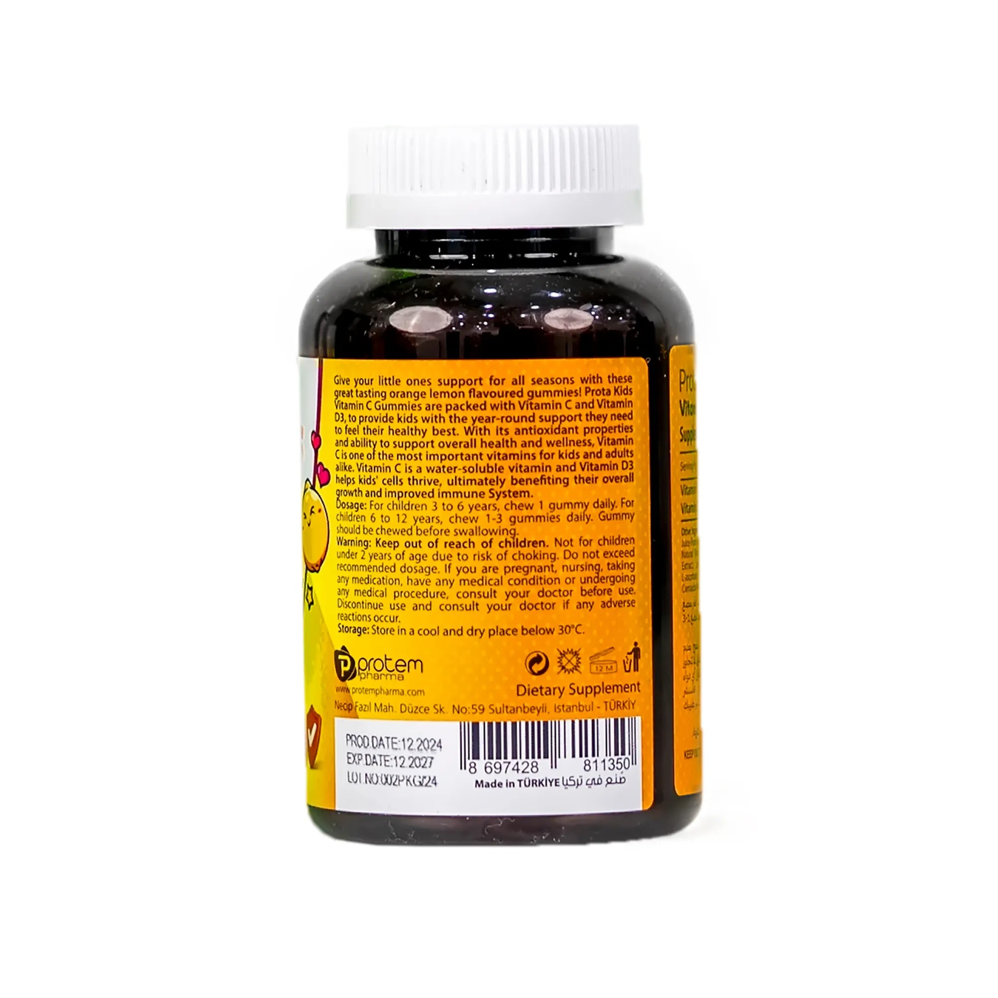 Protem Pharma Prota Kids Vitamin C +Vit D3 400iu 60 Gummies