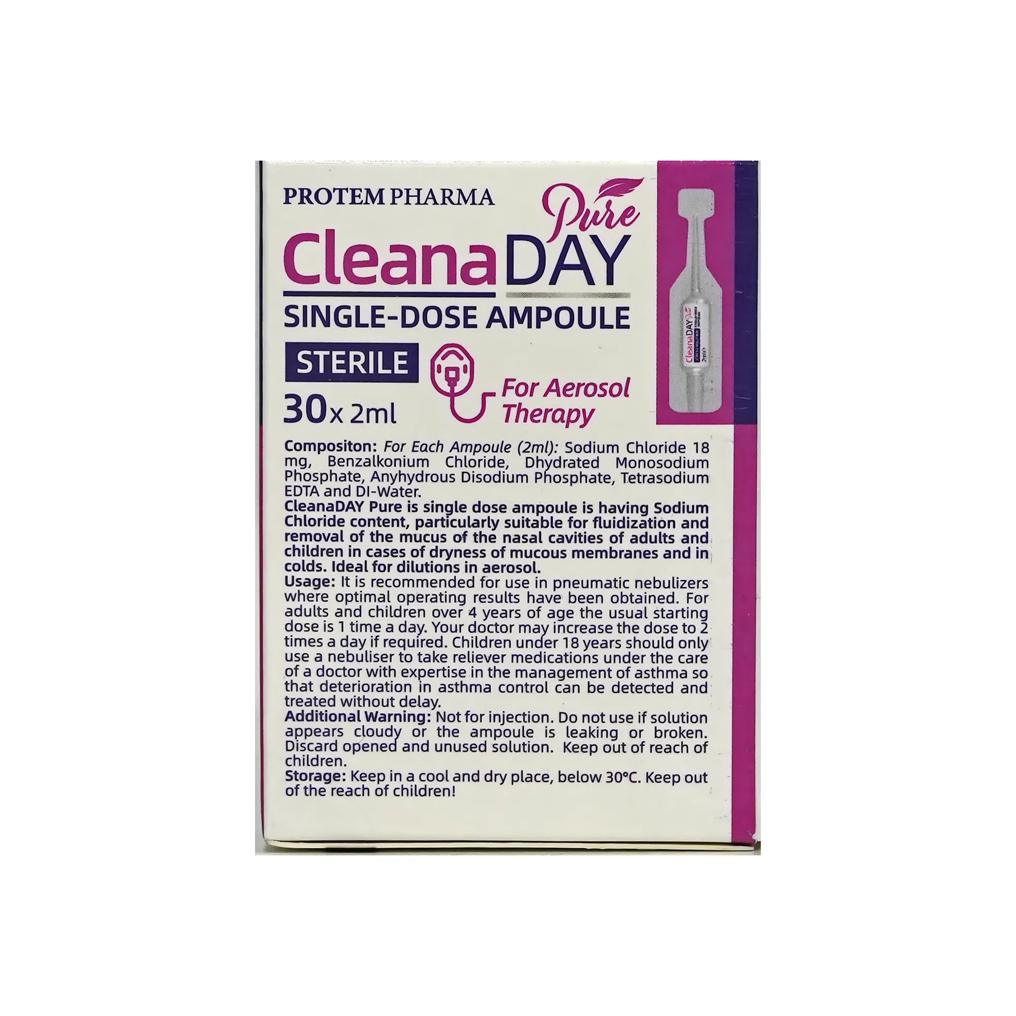 Cleanaday Pure Solution 2 ml 30 Ampoules