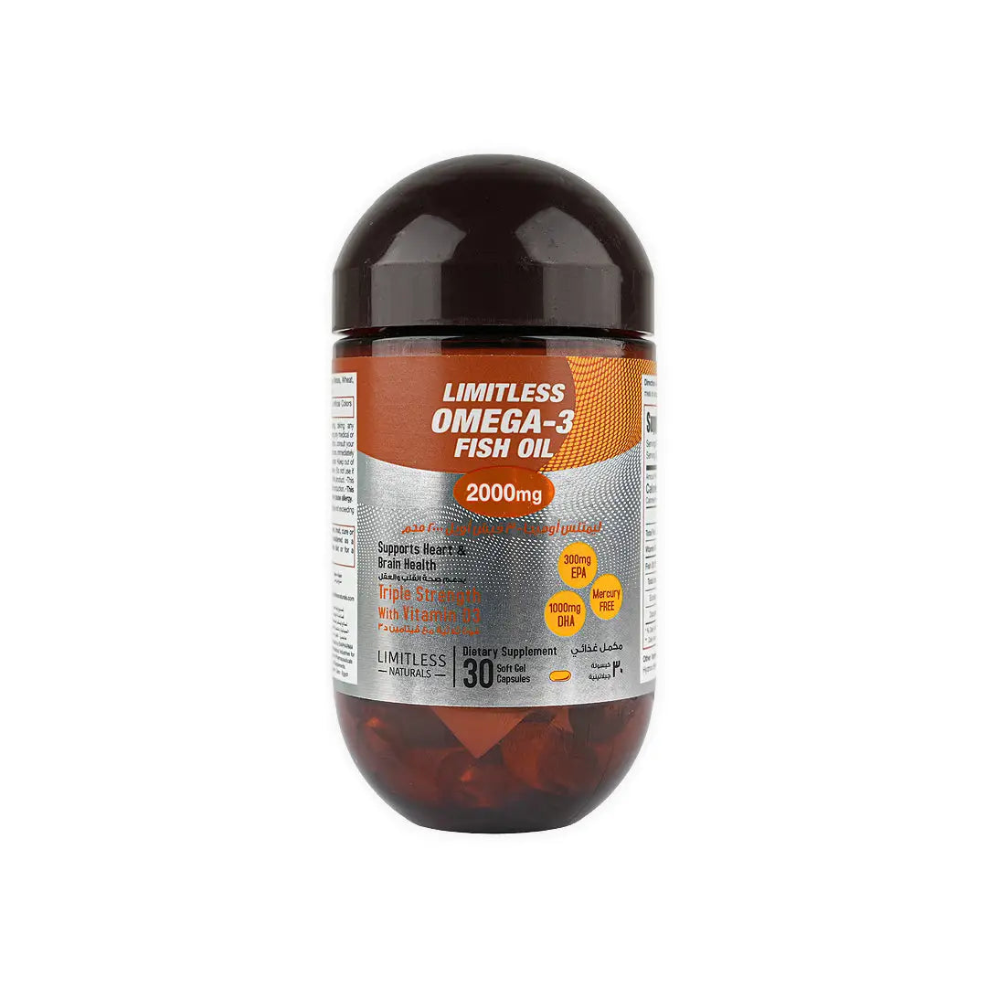Limitless Omega-3 Fish Oil 2000mg 30Soft Gel Capsules