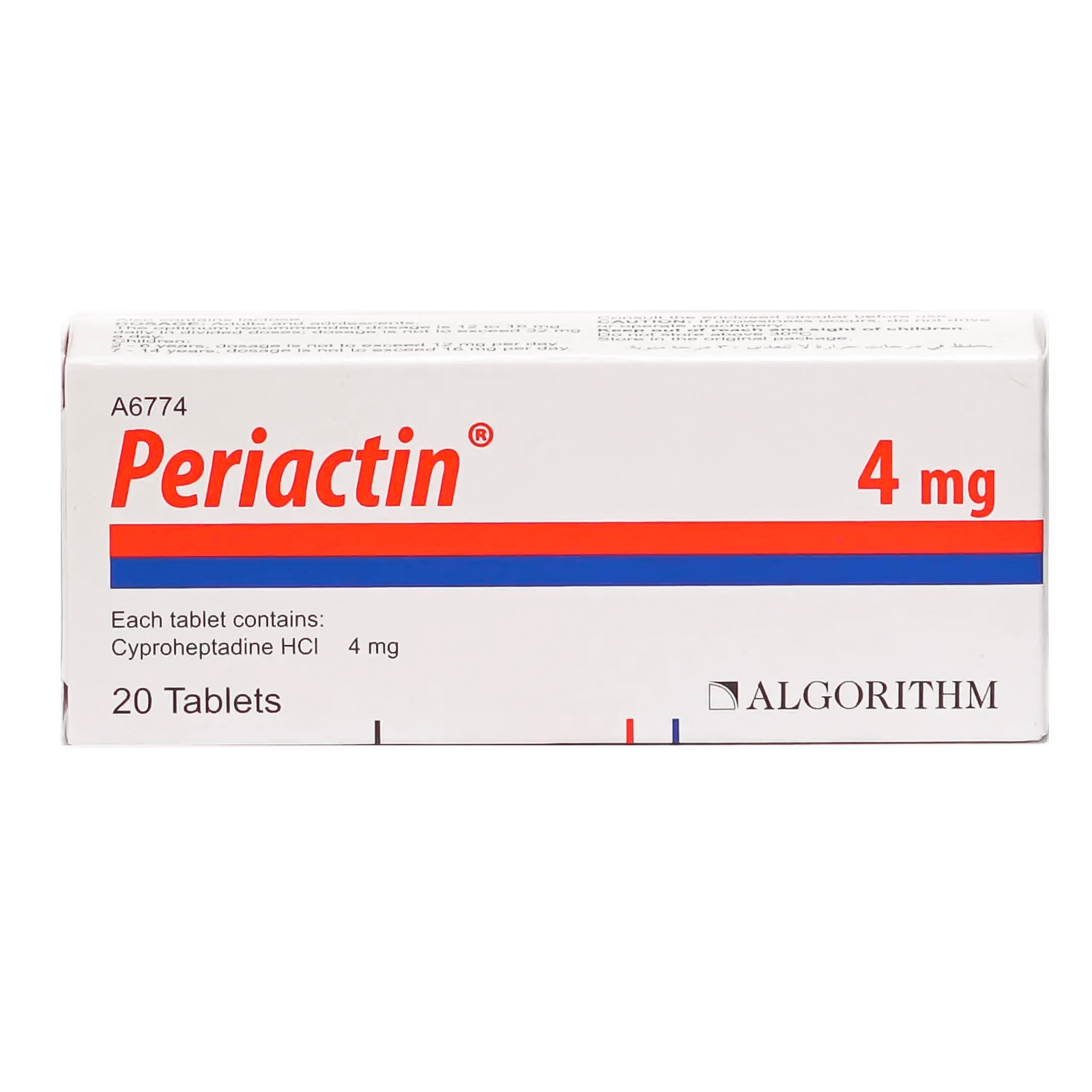 Periactin 4 mg Tabs 20'S
