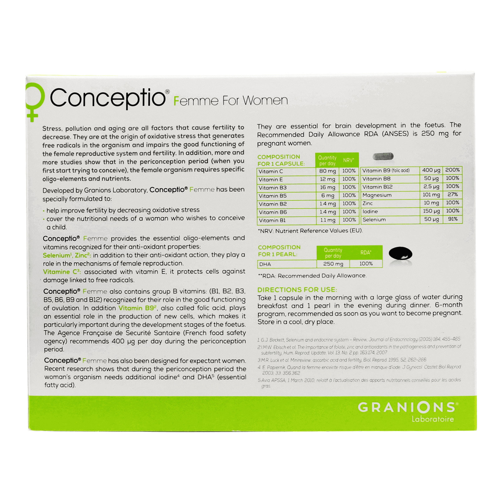 Conceptio For Women 30 Caps + 30 Softgels Improve woman's fertility