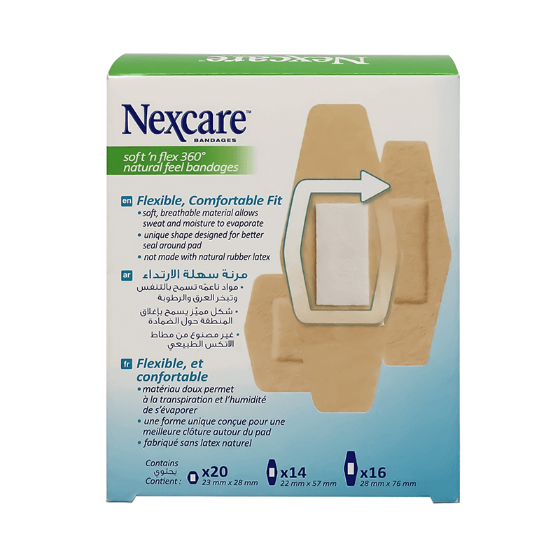 Nexcare Soft N Flex 360 Comfort Bandages Assorted 50'S