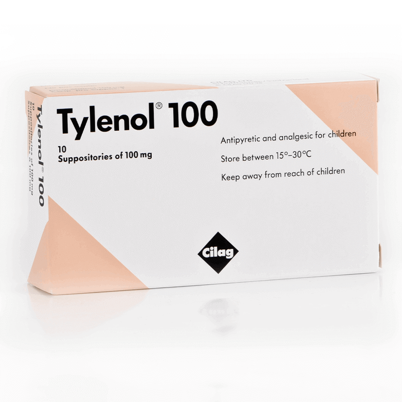 تايلينول 100 مجم 10 تحاميل   