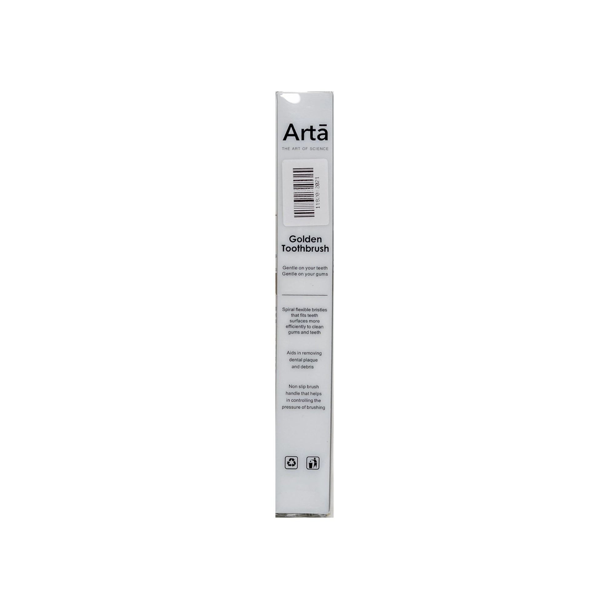 Arta Ultra Soft Golden Toothbrush with White Bristles 1 Pc