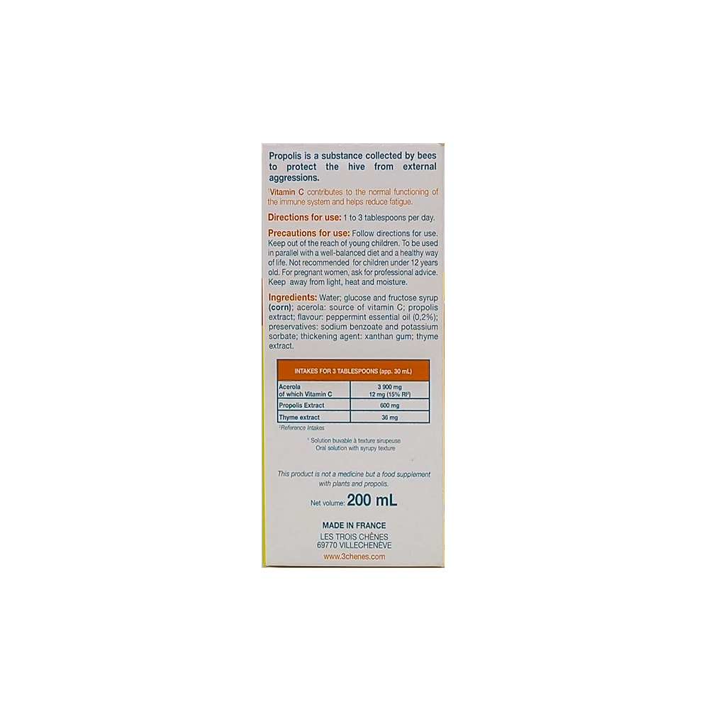 3 Chenes Propolis Syrup 200 ml