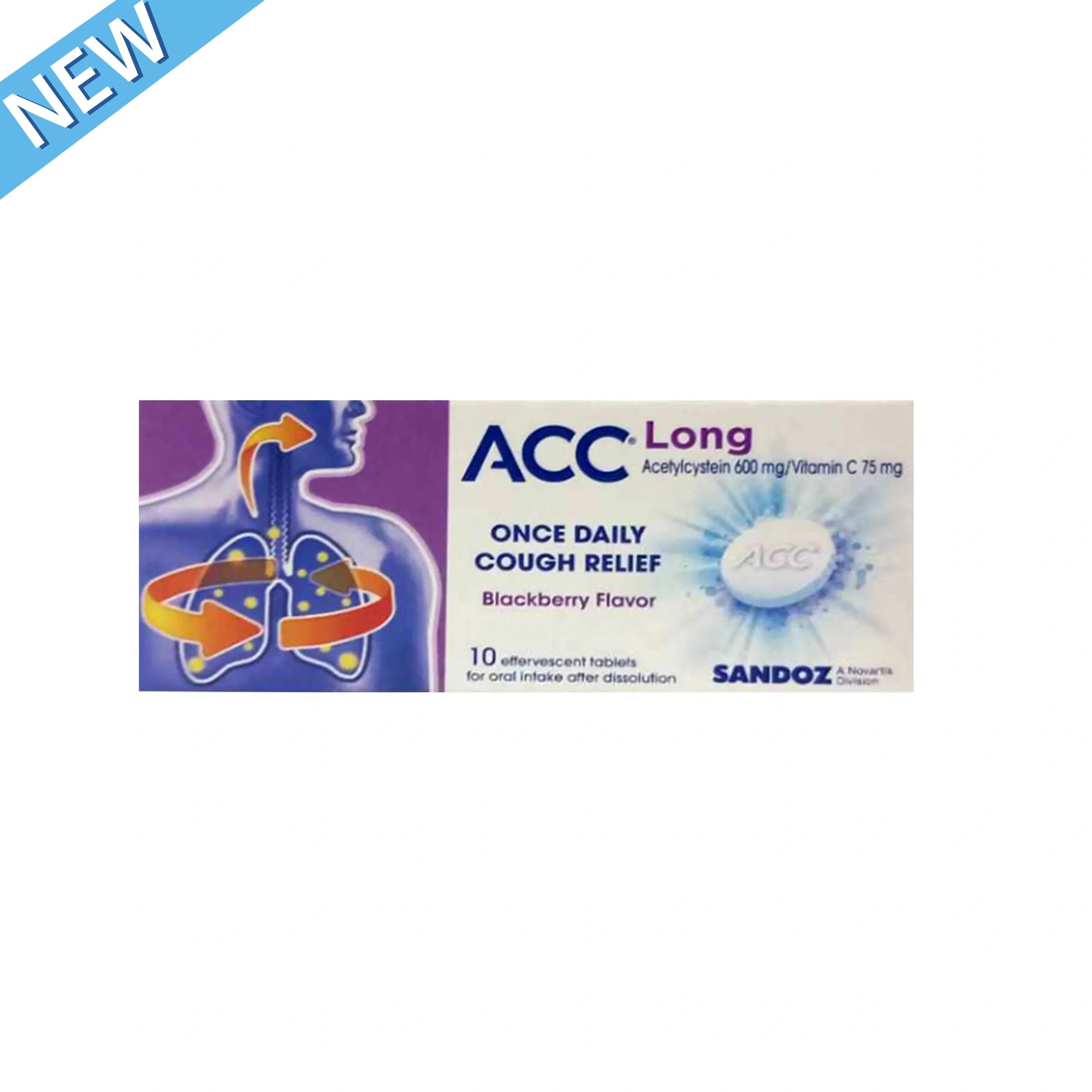 ACC Long 600 mg Effervescent Tabs 10'S Mucolytic