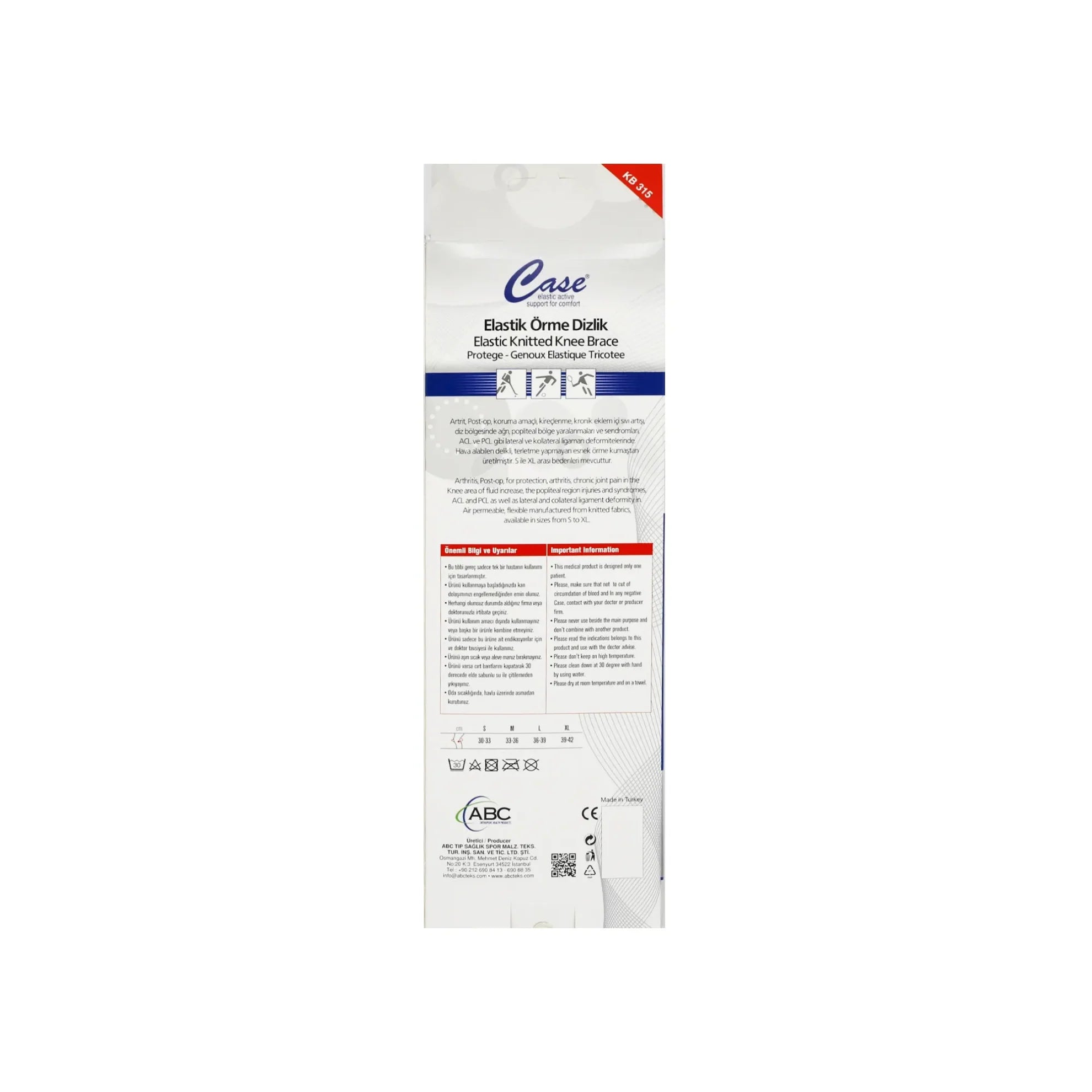 Case Knee Brace Elastic Knitted  M