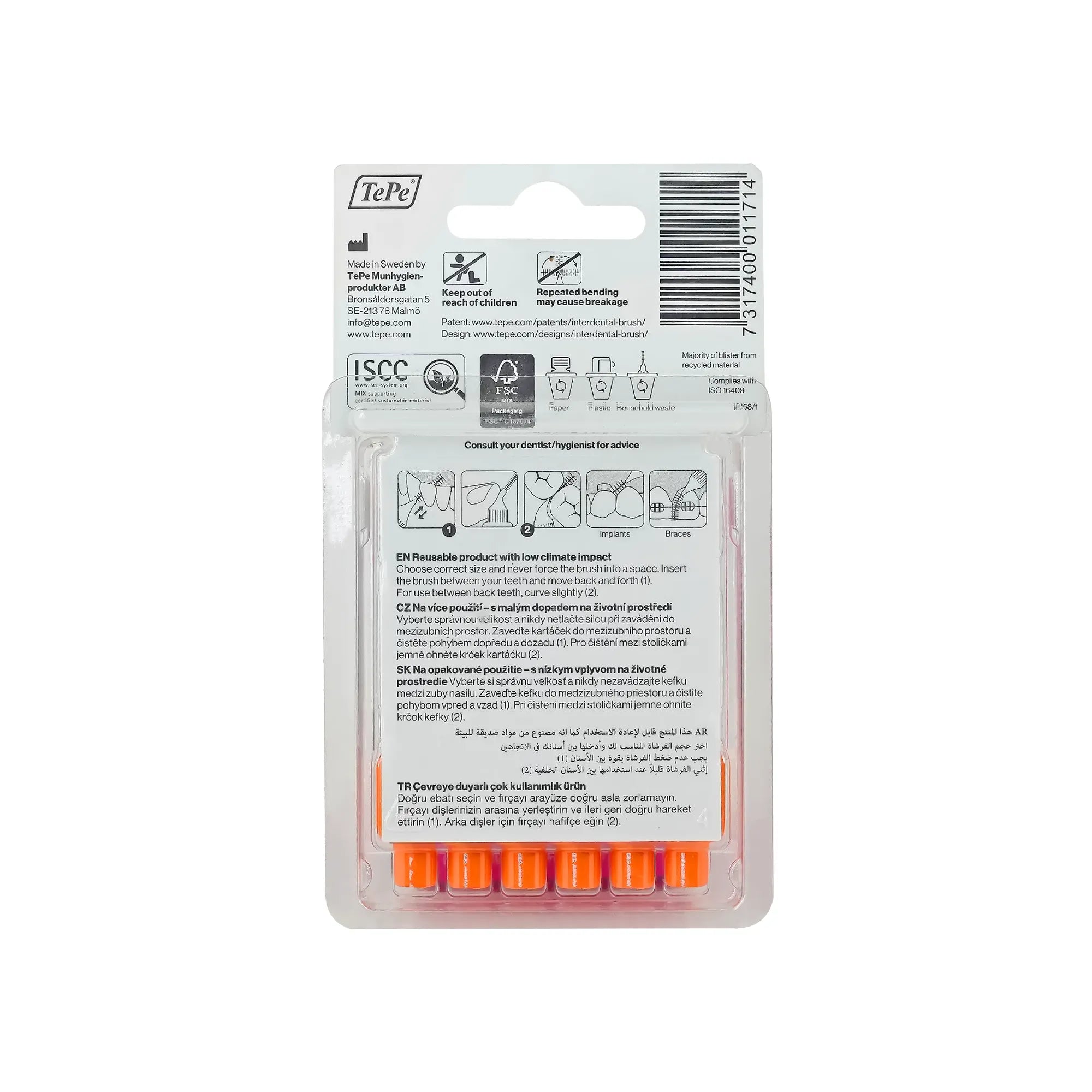 Tepe Orange Interdental Brush 0.45 mm 6 Pcs 18158/1