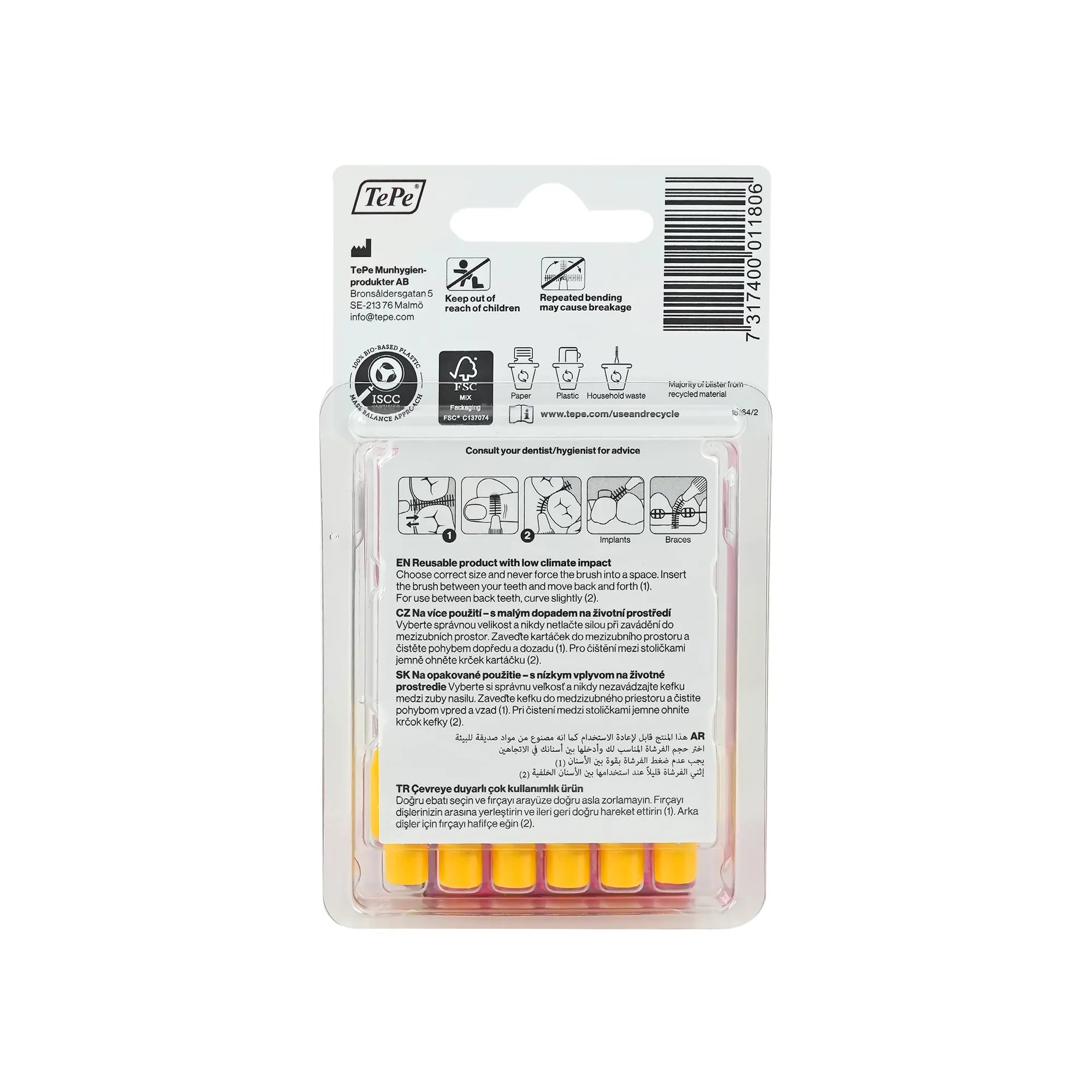 Tepe Yellow Interdental Brush 0.7 mm 6 Pcs 18164/2