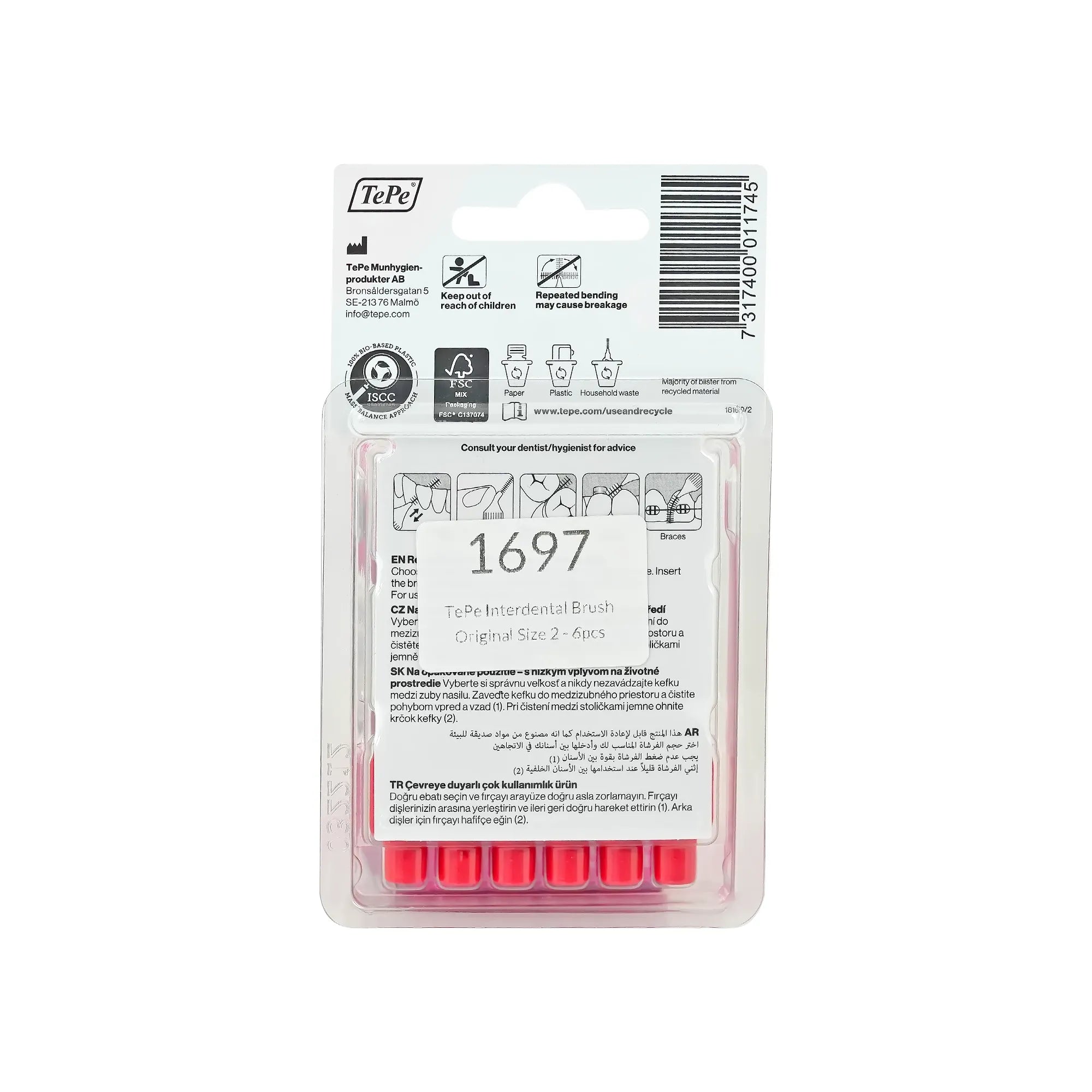 Tepe Red Interdental Brush 0.5 mm 6 Pcs 18160/2