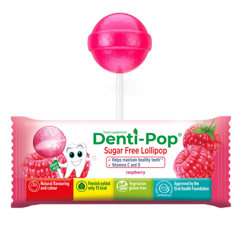 Denti Pop C And D Vitamins Raspberry Lollipop 40 pcs 