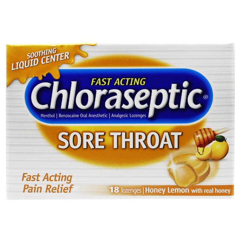 Chloraseptic Honey Lemon Lozenges 18's for sore throat