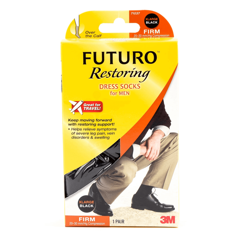 Futuro Restoring Dress Socks For Men XLarge Black 