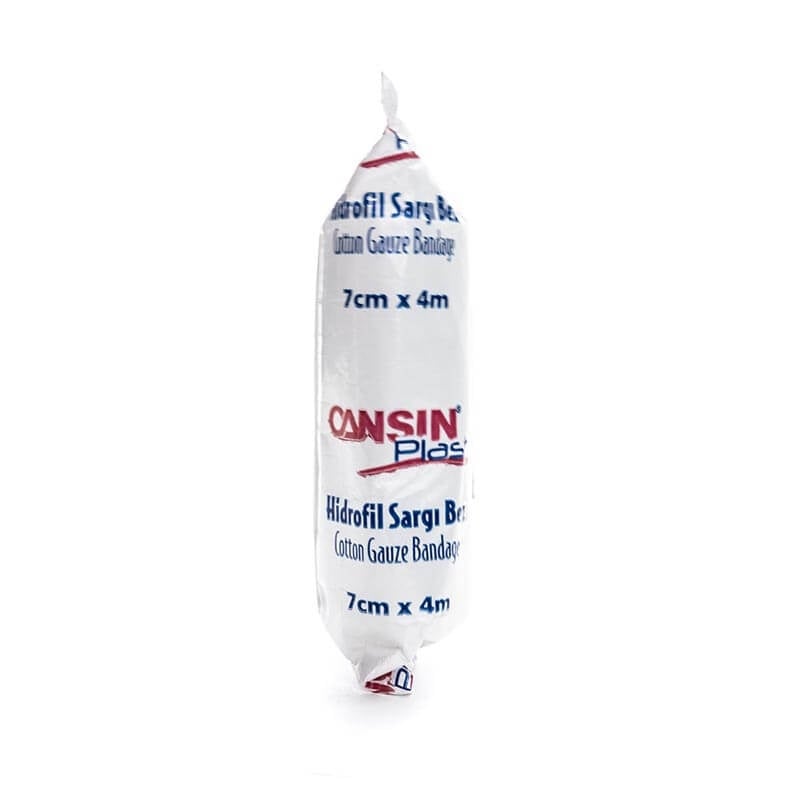 Cansin Plast Cotton Gauze Bandage 4m X 7cm 