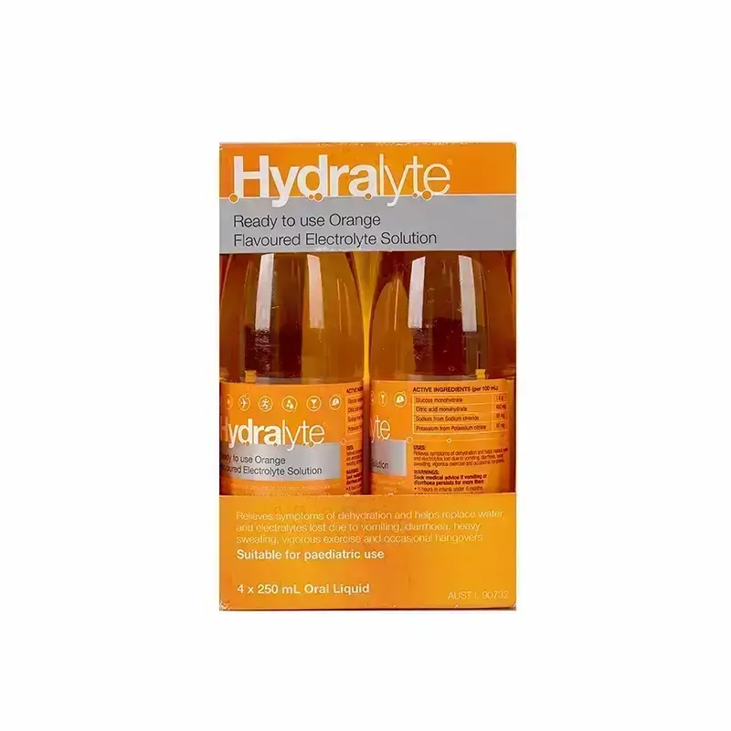 Hydralyte Orange Electrolyte Solution 4*250 ml 