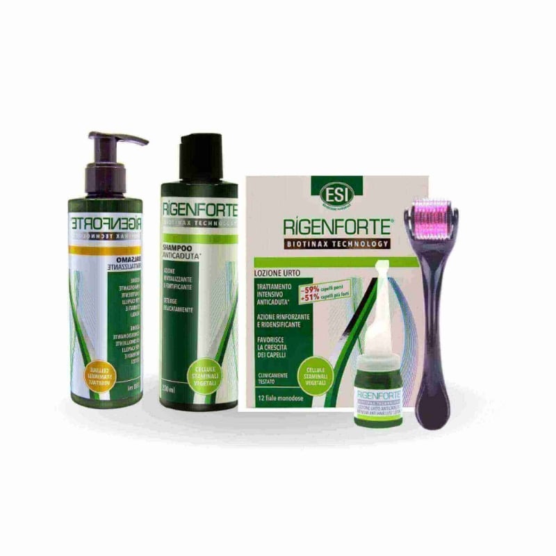 Rigenforte Lotion + Rigenforte Conditioner + Rigenforte Anti Hairloss Shampoo + Derma Roller System 1.5mm Offer Package