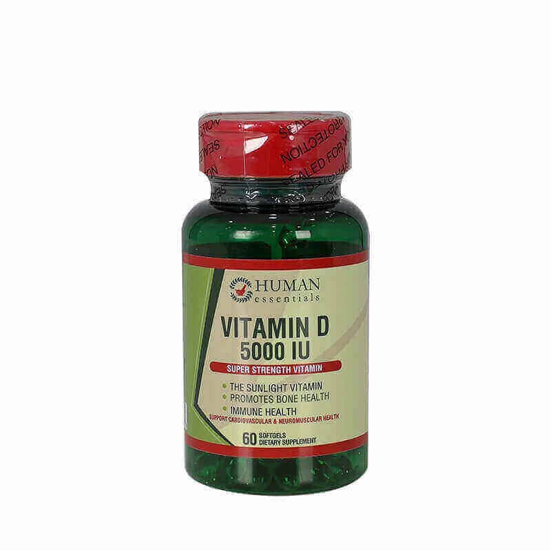 Human Essentials Vitamin D 5000 IU 60 Softgels 