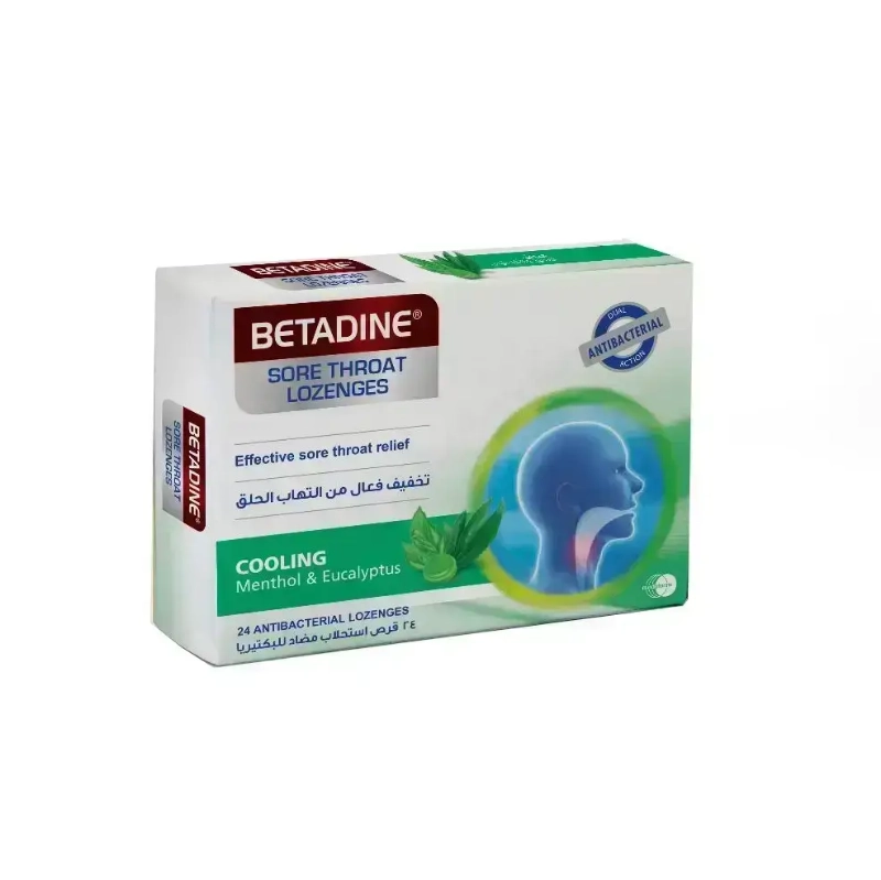 Betadine Sore throat Lozenges Menthol and Eucalyptus 24 Pcs
