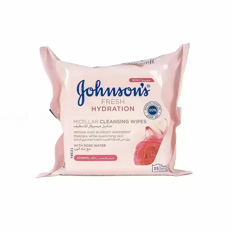 Johnson's Micellar Cleansing Wipes With Rose Water 25'S