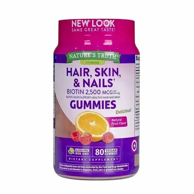 Nature's Truth Hair Skin & Nails Fruit Flavor 80 Vegan Gummies