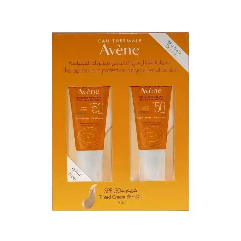 Avene Suncare SPF 50+ Tinted Cream For Dry Skin Kit 1+1 