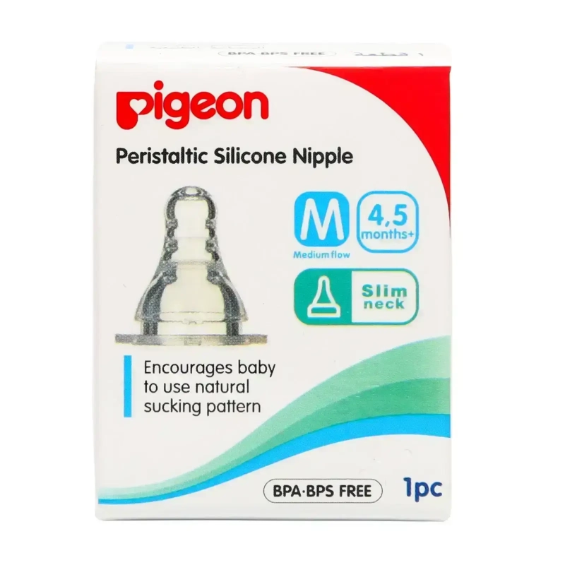 Pigeon Peristaltic Silicone Nipple 'M' 4-5 Months 1'S 
