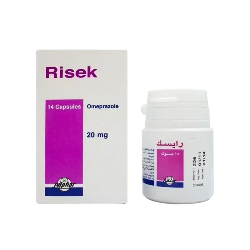 Risek 20 mg 14 Caps For heartburn