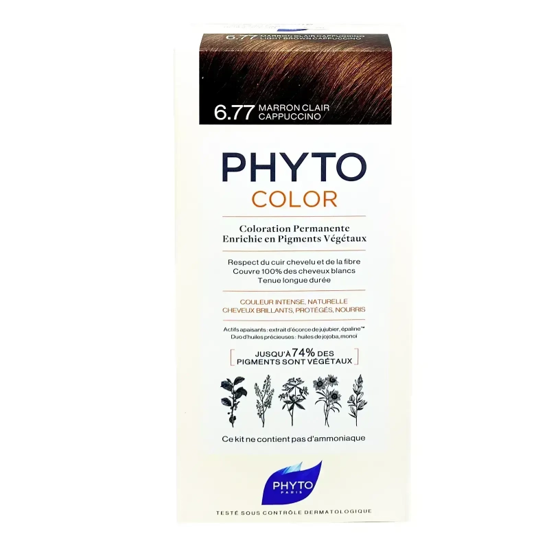 Phyto Color 677 Cappuccino Light Brown permanent hair color