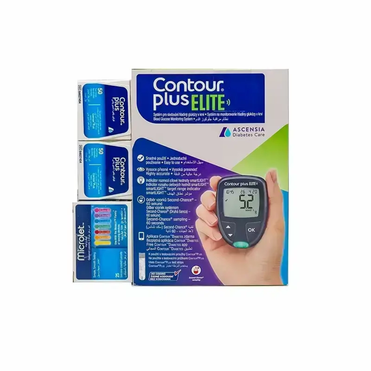 Buy ( Contour Plus Elite Device + 100 Test Strips + 50 Lancets ) from Shifa  Aldawaeya Pharmacy.