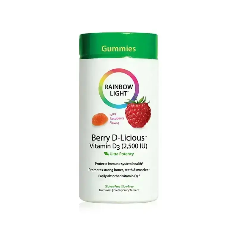 Rainbow Light Vitamin D3 2500 IU 50 Gummies Raspberry Flavor 0504