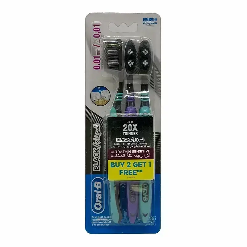Oral B Ultra Thin Sensitive Black Toothbrush Extra Soft 2+1 Om160 81651354