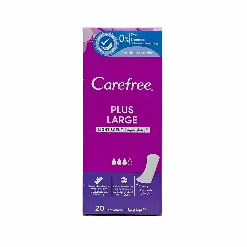 Carefree Plus Large With Light Scent Pantyliners 20'S