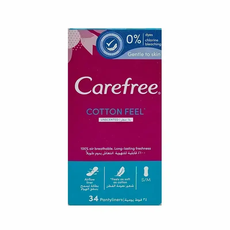 Carefree Cotton Feel Unscented Pantyliners 34'S
