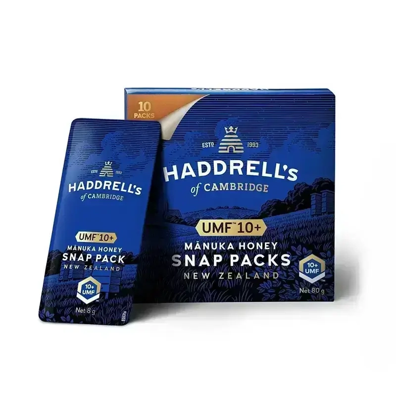 Haddrells Manuka Honey UMF 16+ Snap Packs 10 Pcs