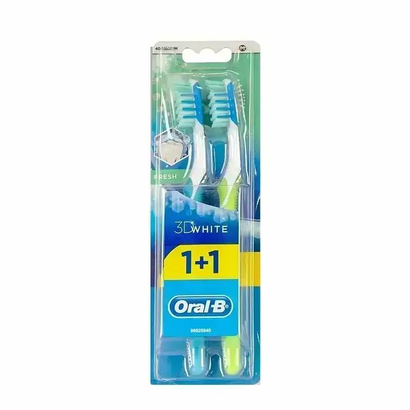 Oral B 3D White Fresh Toothbrush Medium 1+1 