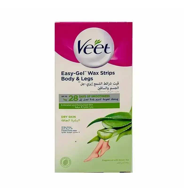 Veet Easy Gel Wax Strips For Dry Skin 20 Pcs 