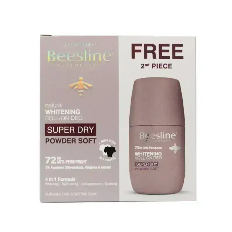 Beesline Super Dry Powder Soft Roll On Deo 1+1 Offer 