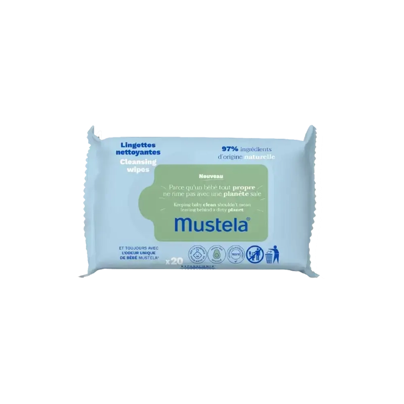 Mustela Baby Cleansing Wipes With Natural Avocado 20 Pcs 