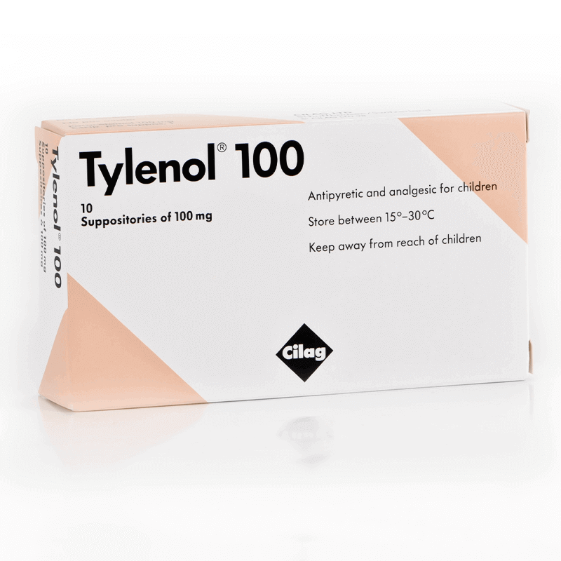 Tylenol 100 mg 10 Suppositories