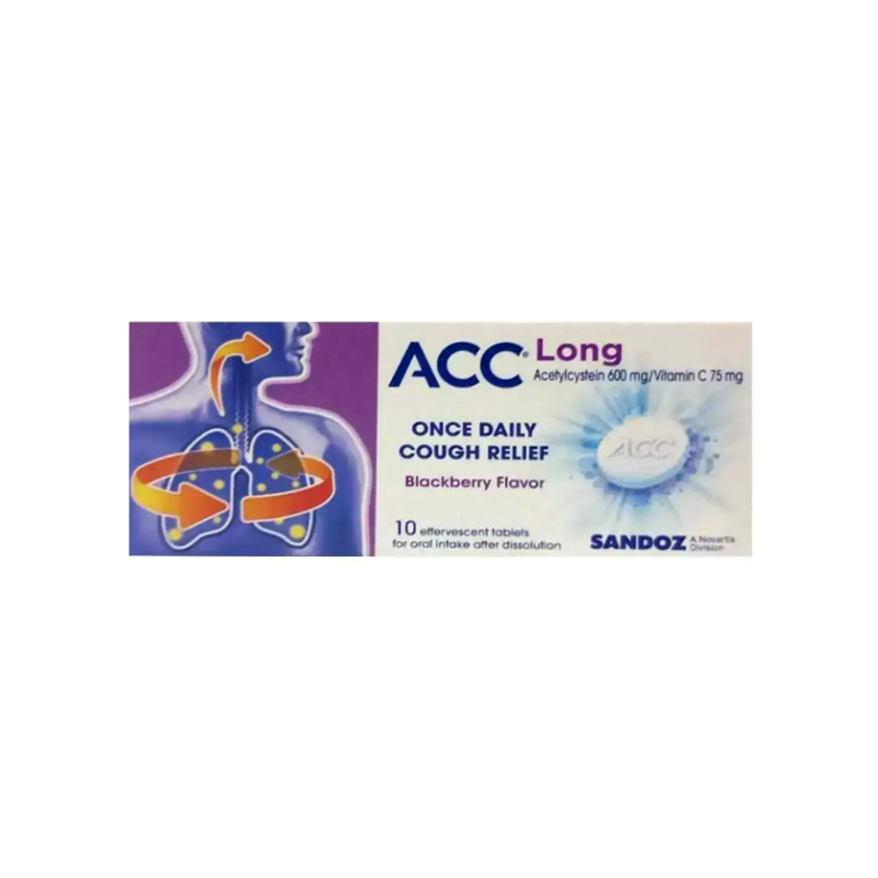 ACC Long 600 mg Effervescent Tabs 10'S Mucolytic