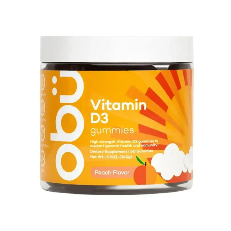 Obu Vitamin D3 Gummies with Peach Flavor 60 Pcs