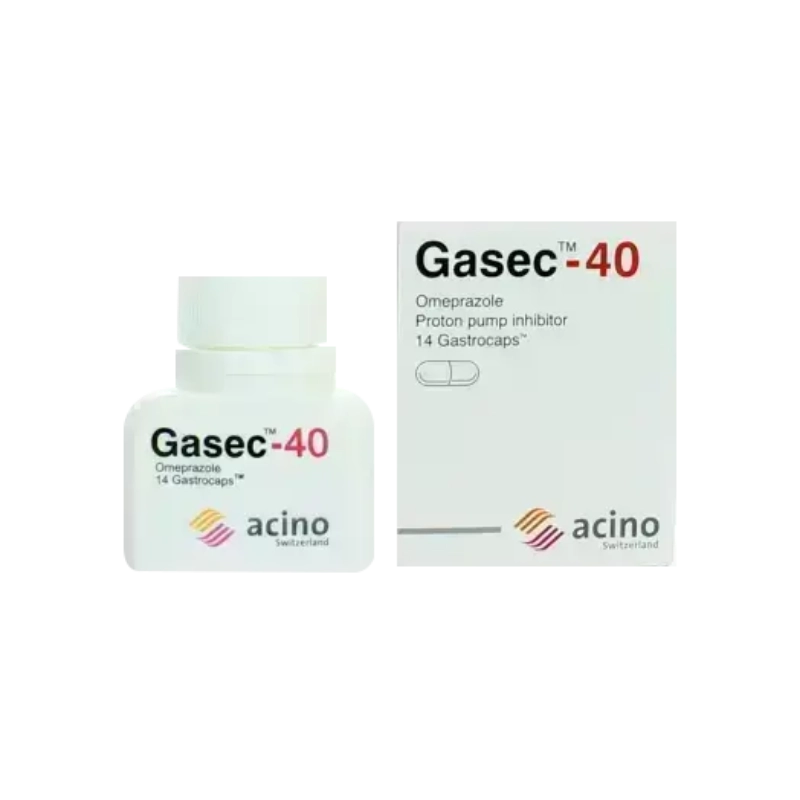 Gasec 40 mg 14 Caps For Stomach Ulcers and Acidity
